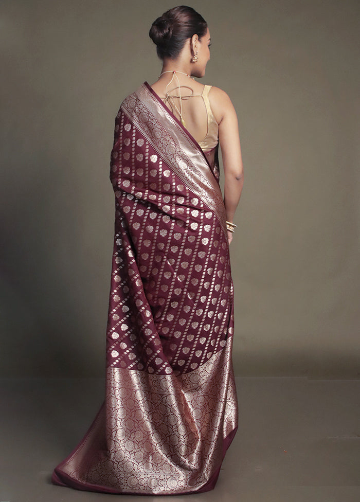 Purple Uppada Silk Saree With Blouse Piece