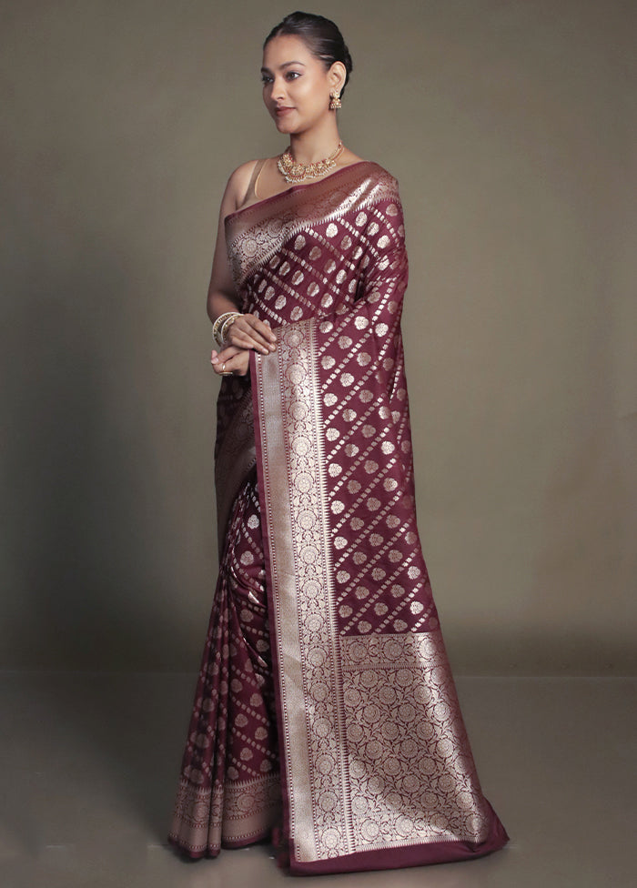 Purple Uppada Silk Saree With Blouse Piece