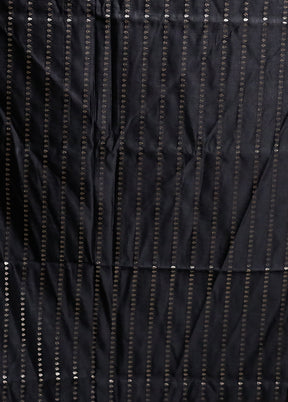 Black Banarasi Silk Saree With Blouse Piece