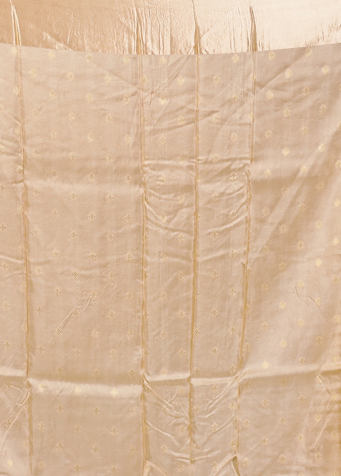 Cream Dupion Silk Saree With Blouse Piece