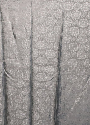 Grey Dupion Silk Saree With Blouse Piece