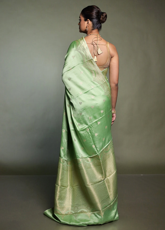 Green Dupion Silk Saree With Blouse Piece