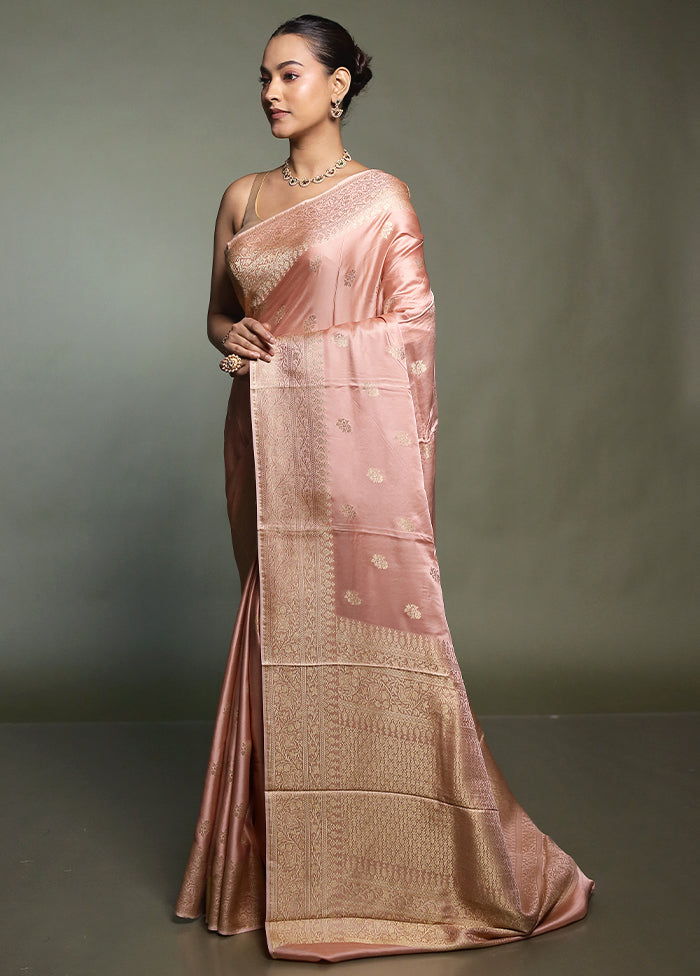 Pink Dupion Silk Saree With Blouse Piece