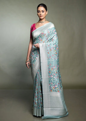 Green Handloom Uppada Pure Silk Saree With Blouse Piece