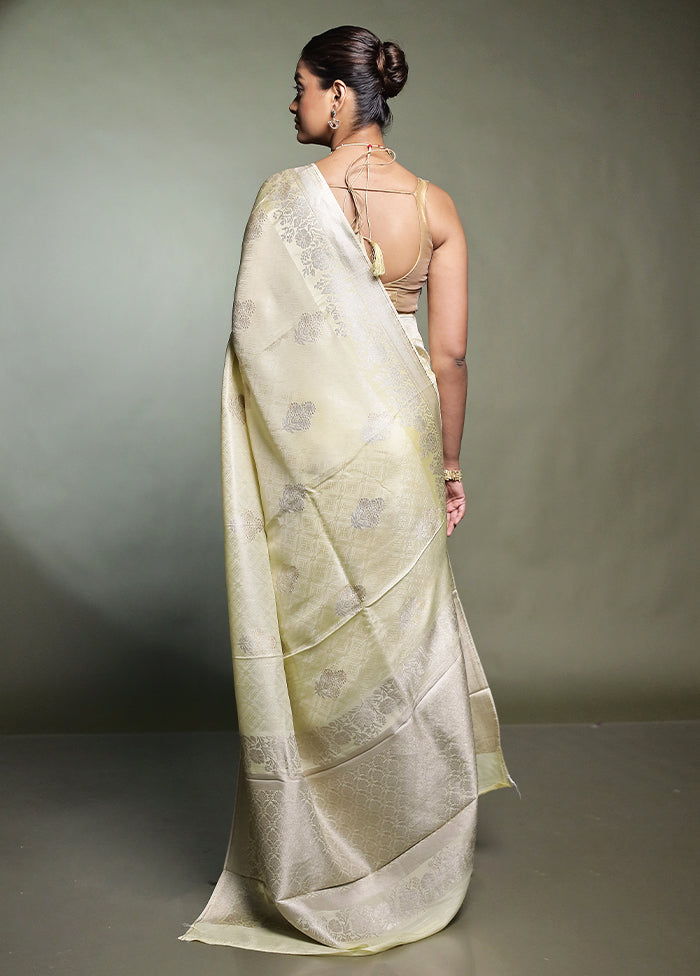 Cream Handloom Dupion Silk Saree With Blouse Piece