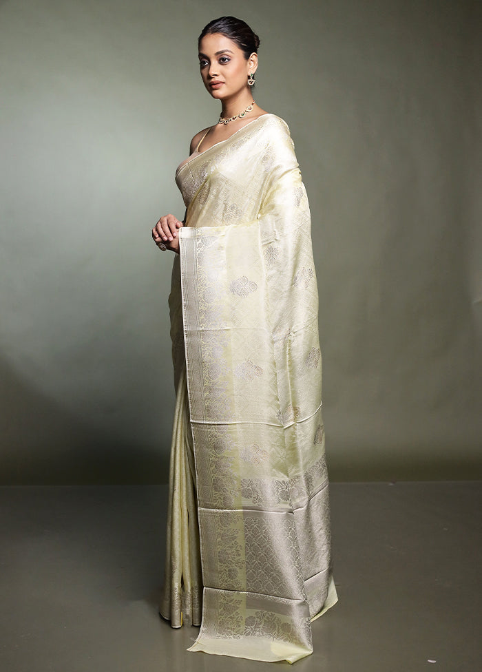 Cream Handloom Dupion Silk Saree With Blouse Piece