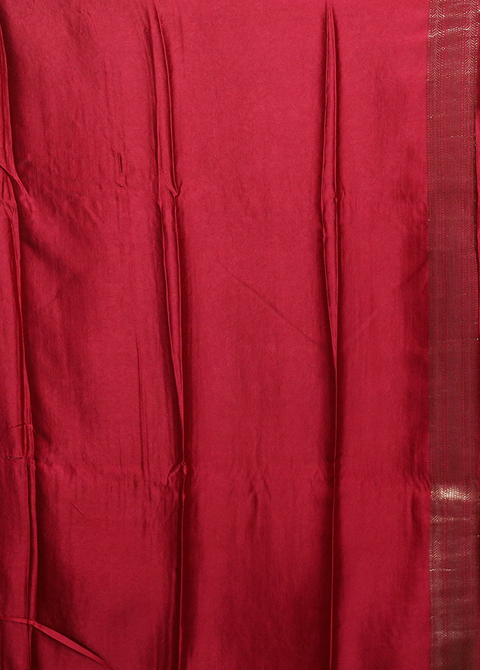 Pink Handloom Dupion Pure Silk Saree With Blouse Piece