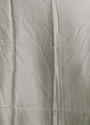 Grey Dupion Silk Saree With Blouse Piece