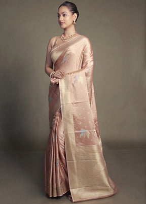Cream Dupion Silk Saree With Blouse Piece