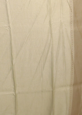 Cream Dupion Silk Saree With Blouse Piece