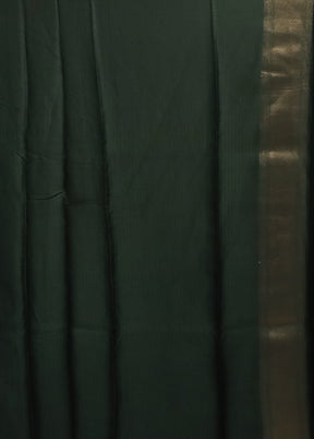Green Dupion Silk Saree With Blouse Piece