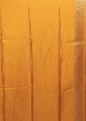 Yellow Dupion Silk Saree With Blouse Piece