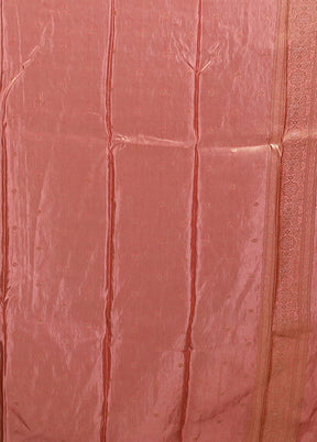 Pink Handloom Dupion Pure Silk Saree With Blouse Piece