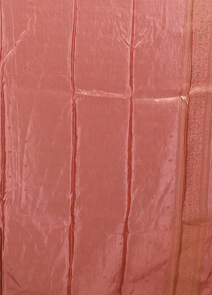 Pink Handloom Dupion Pure Silk Saree With Blouse Piece