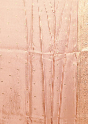 Pink Handloom Dupion Pure Silk Saree With Blouse Piece