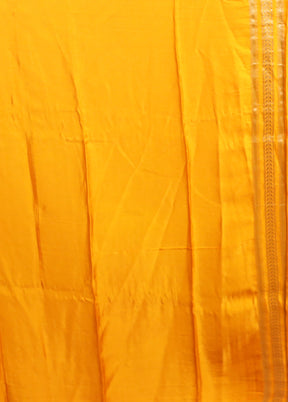 Yellow Handloom Tissue Pure Silk Saree With Blouse Piece