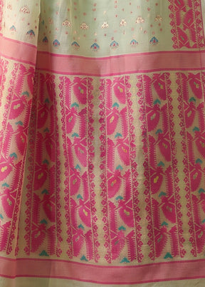 Green Jamdani Cotton Saree Without Blouse Piece