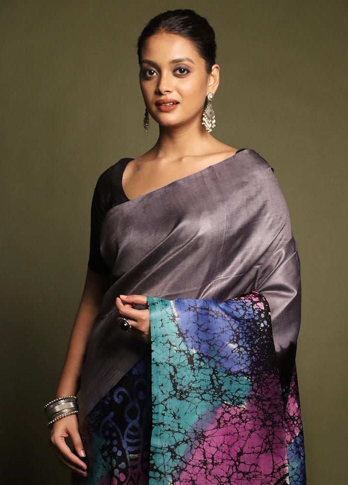 Multicolor Printed Silk Saree Without Blouse Piece