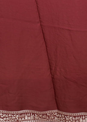 Purple Handloom Pure Georgette Saree With Blouse Piece