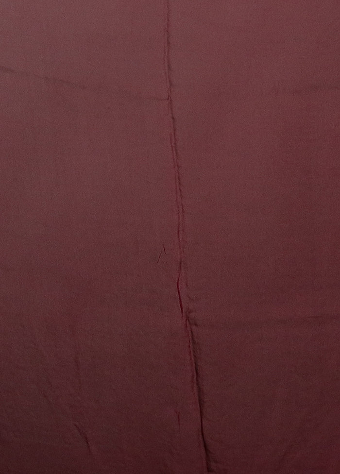 Brown Handloom Pure Georgette Saree With Blouse Piece