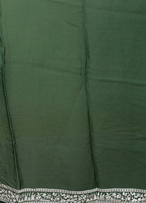 Green Handloom Pure Georgette Saree With Blouse Piece