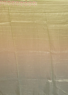 Green Tissue Silk Saree With Blouse Piece