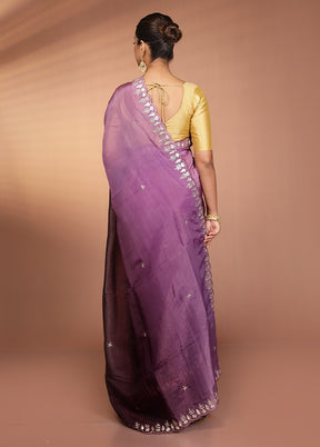 Purple Tissue Silk Saree With Blouse Piece