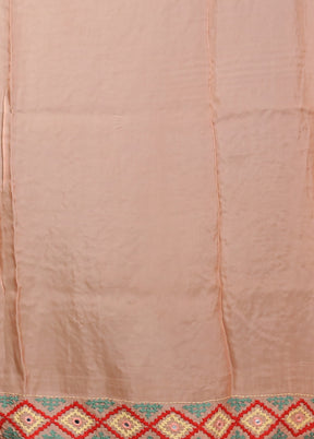 Pink Handloom Pure Georgette Saree With Blouse Piece