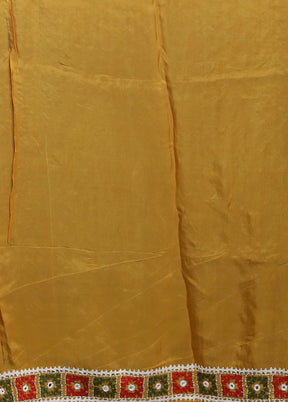 Yellow Handloom Pure Georgette Saree With Blouse Piece