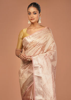 Purple Tissue Silk Saree With Blouse Piece
