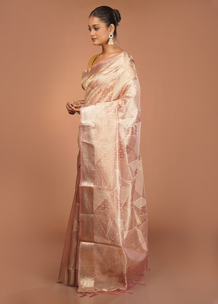Purple Tissue Silk Saree With Blouse Piece