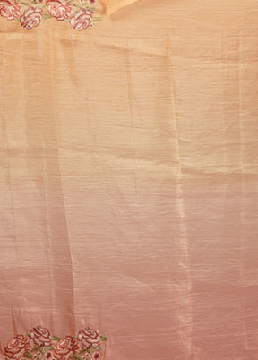 Pink Tissue Silk Saree With Blouse Piece