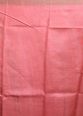 Yellow Handloom Tussar Pure Silk Saree With Blouse Piece