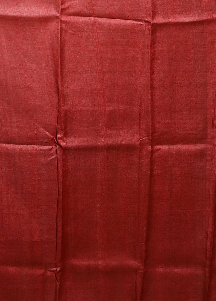 Yellow Handloom Tussar Pure Silk Saree With Blouse Piece