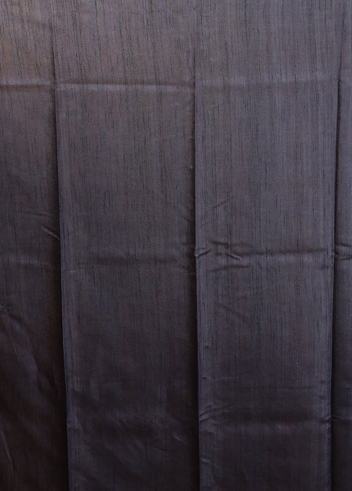 Blue Tussar Silk Saree With Blouse Piece