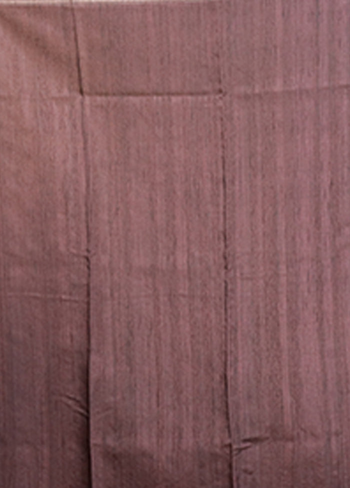 Purple Tussar Silk Saree With Blouse Piece