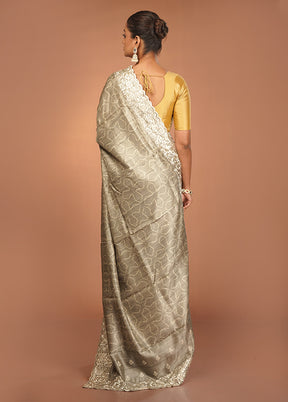 Green Tussar Silk Saree With Blouse Piece