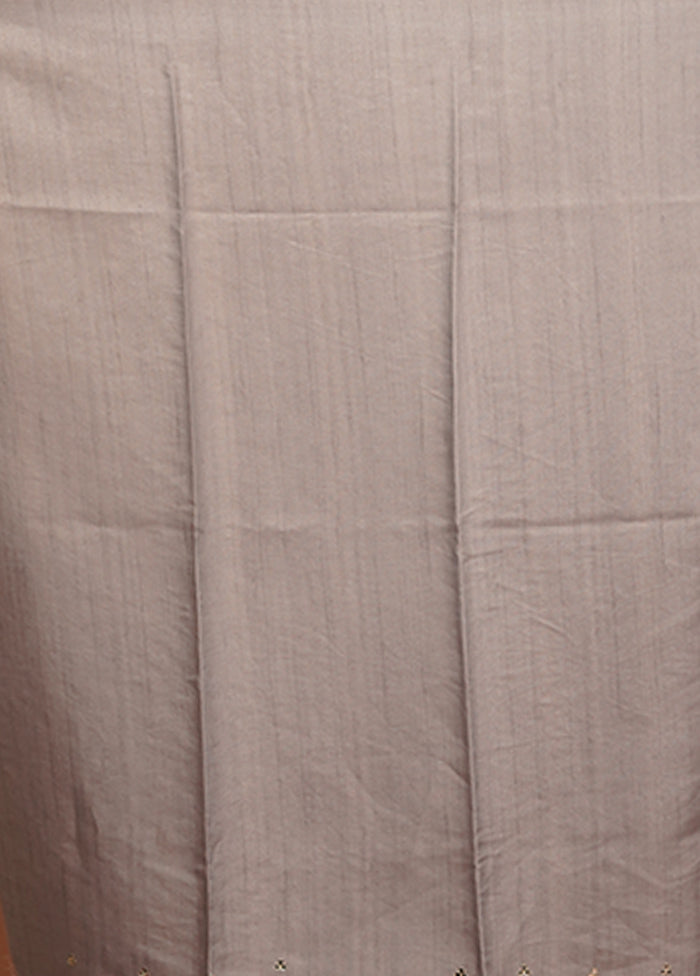 Pink Tussar Silk Saree With Blouse Piece