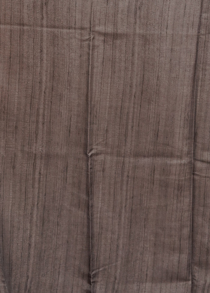 Black Tussar Silk Saree With Blouse Piece
