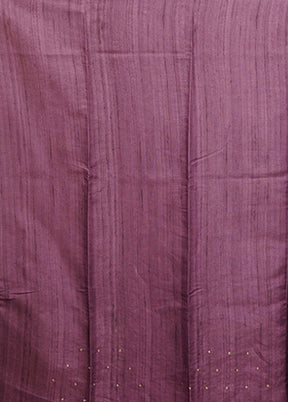 Purple Tussar Silk Saree With Blouse Piece