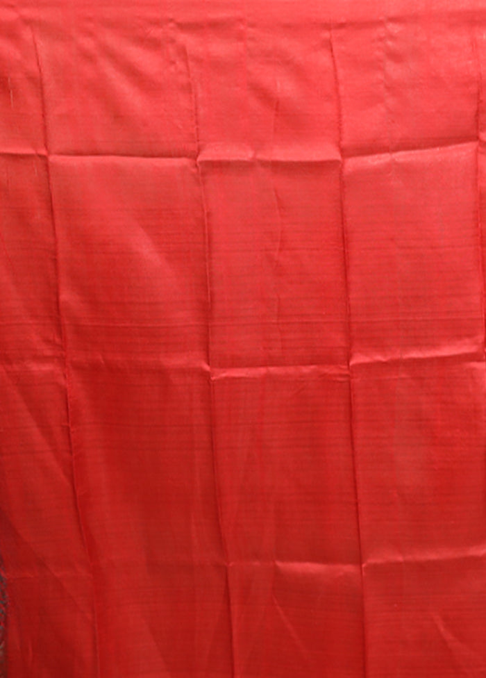 Black Printed Pure Silk Saree Without Blouse Piece