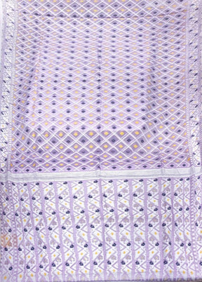 Purple Jamdani Cotton Saree Without Blouse Piece