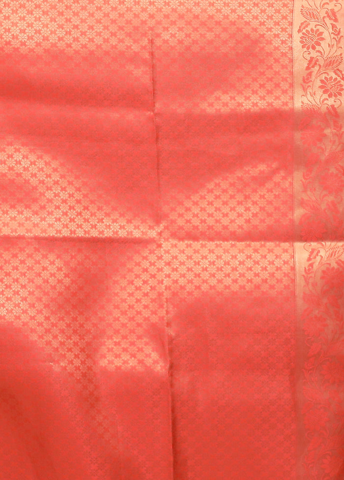 Pink Dupion Silk Saree With Blouse Piece