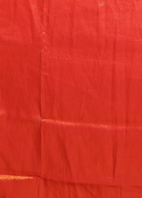 Orange Dupion Silk Saree With Blouse Piece