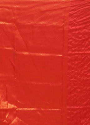 Orange Dupion Silk Saree With Blouse Piece