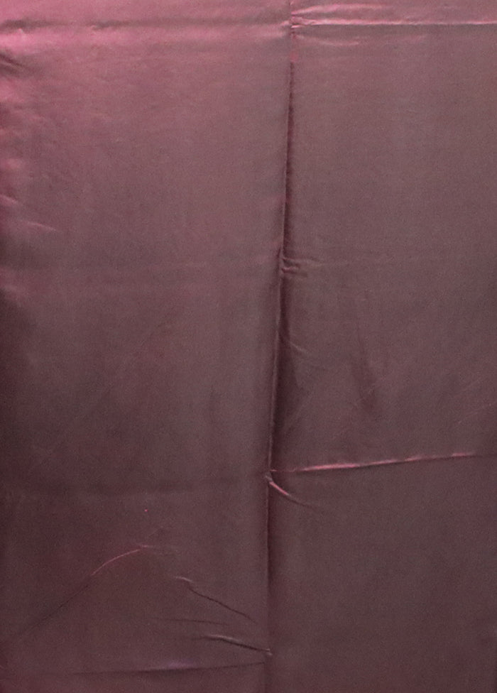 Purple Kantha Stitch Silk Saree With Blouse Piece