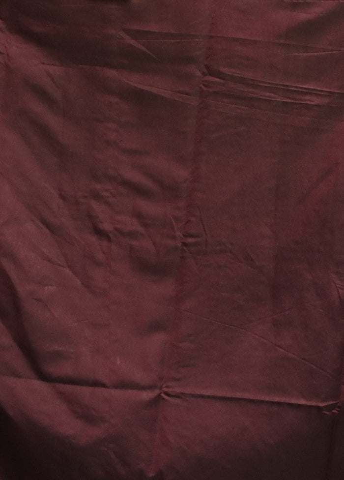 Purple Kantha Stitch Silk Saree With Blouse Piece