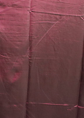 Purple Kantha Stitch Silk Saree With Blouse Piece