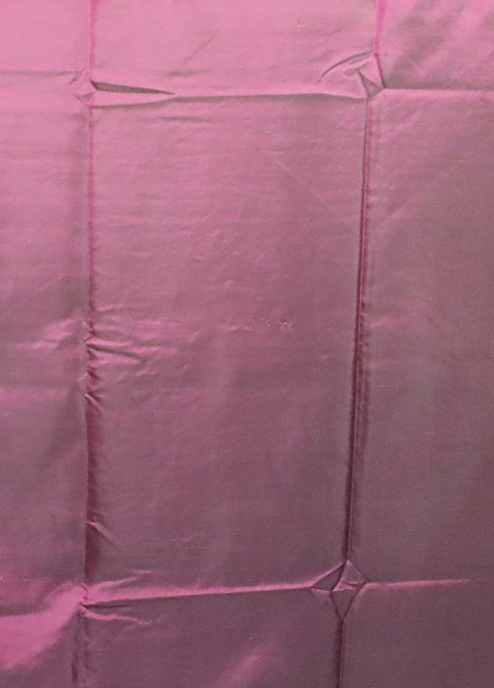 Purple Kantha Stitch Silk Saree With Blouse Piece