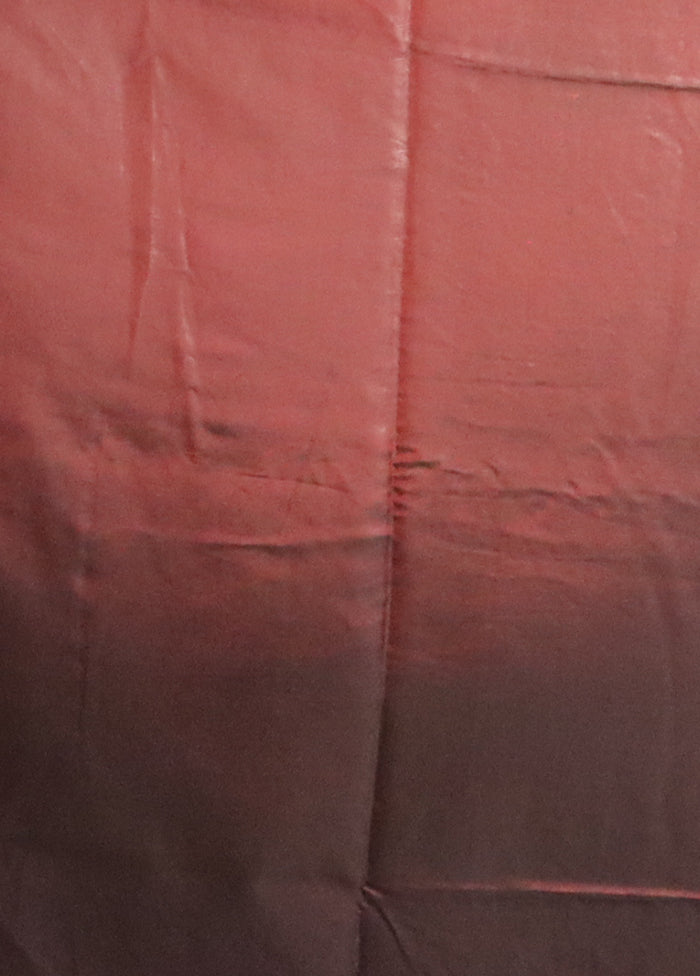 Maroon Kantha Stitch Silk Saree With Blouse Piece